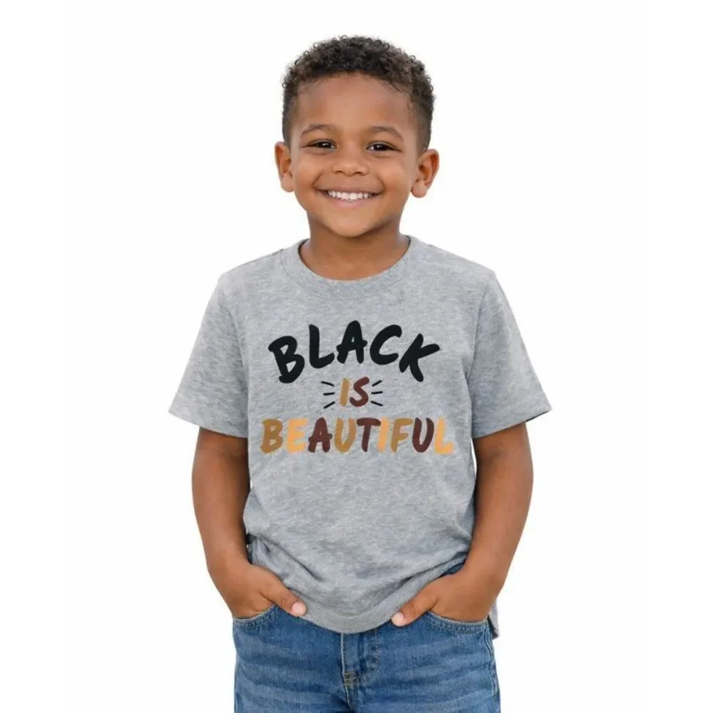 Carter’s Kids Black Is Beautiful Graphic Tee Size 5 Gray Short Sleeve T-Shirt